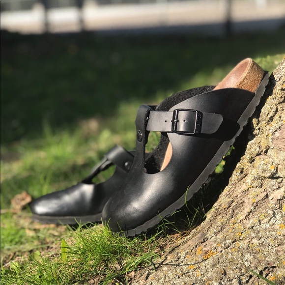 Reserved! Birkenstock Oil Leather Black Clog Mule - Picture 7 of 9